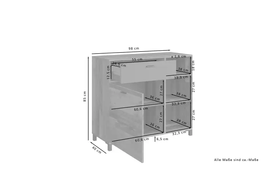 by Living Sideboard, Bemaßung