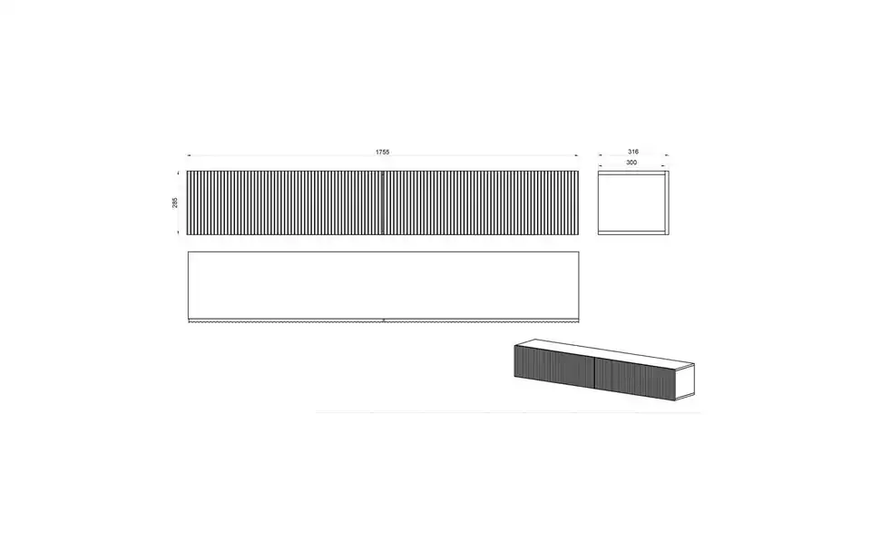 Selsey Hängeboard, Bemaßung