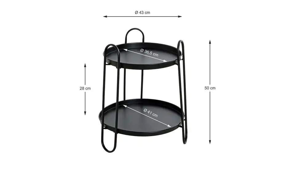 Beistelltisch, Bemaßung