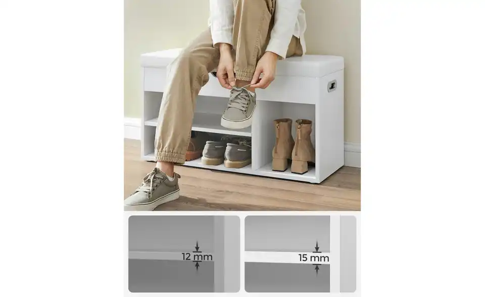 Schuhbank, Bild mit Text