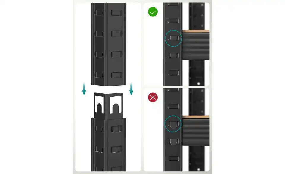 Schwerlastregal, Bild mit Text