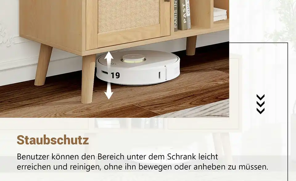 Lowboard, Bild mit Text