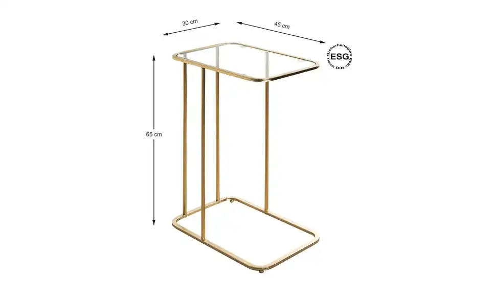 Beistelltisch, Bemaßung
