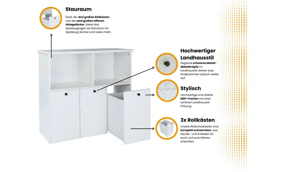 Standregal, Bild mit Text