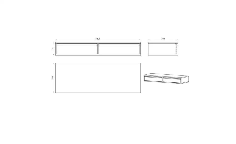 Selsey Schminktisch, Bemaßung
