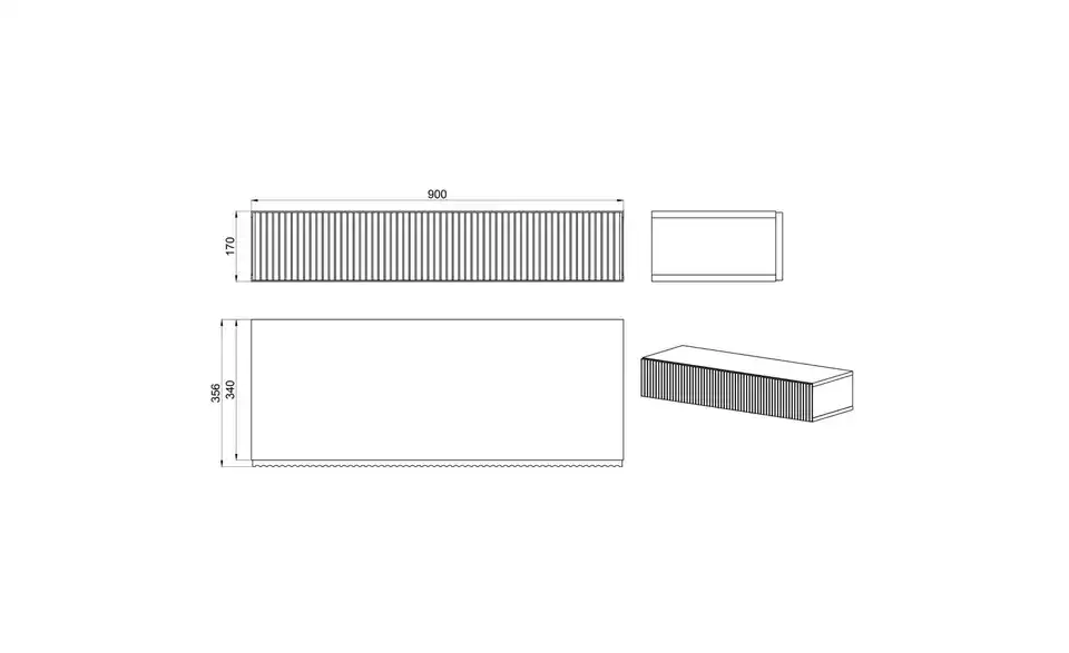 Selsey Konsolentisch, Bemaßung