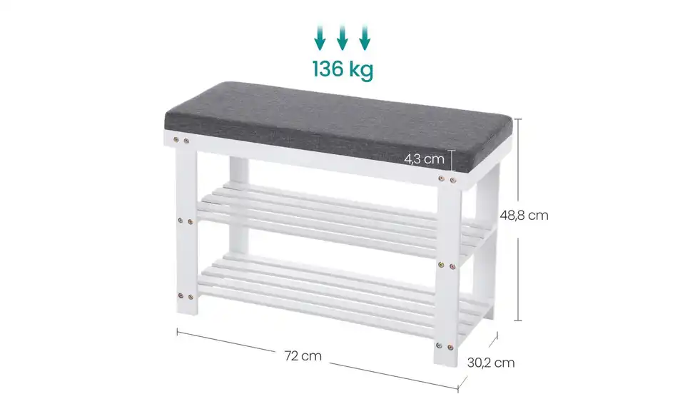 Schuhregal, Bemaßung