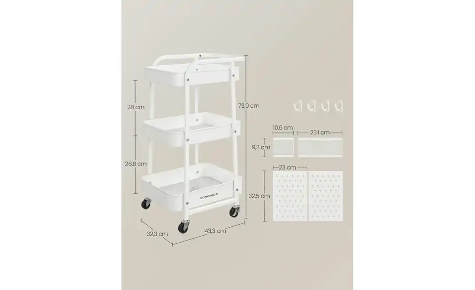 Beistelltisch, Bemaßung