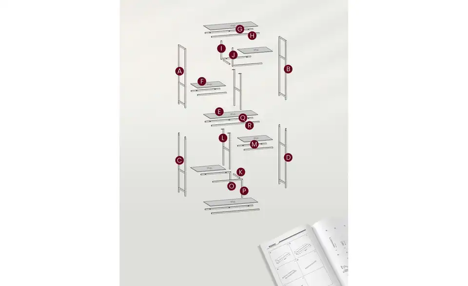 Regal, Bild mit Text