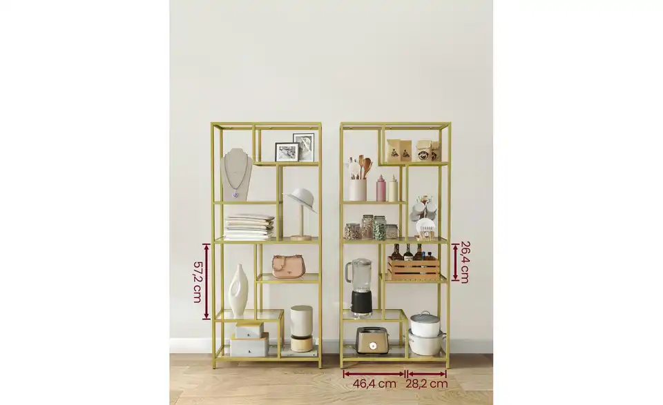 Regal, Bild mit Text