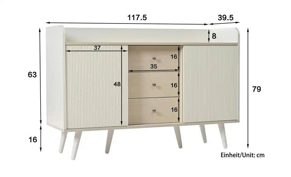 Sideboard, Bemaßung