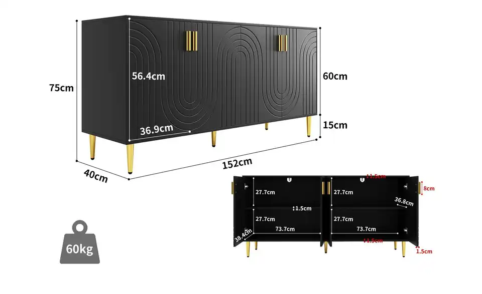 Sideboard, Bemaßung