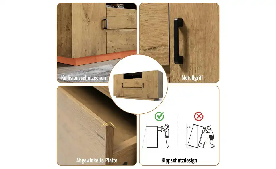 Sideboard, Bild mit Text