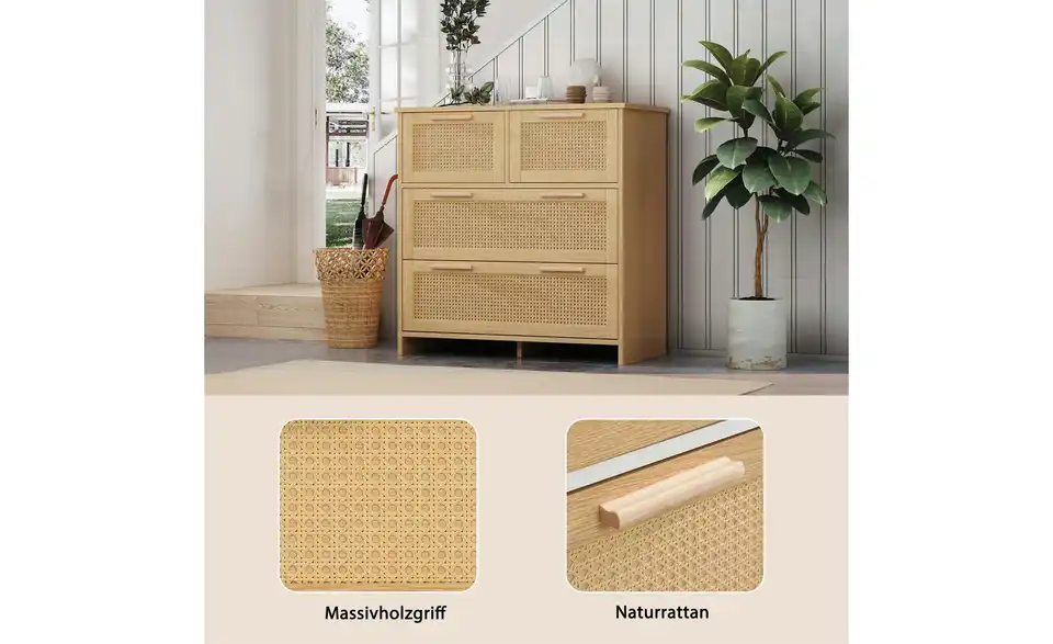 Kommode, Bild mit Text