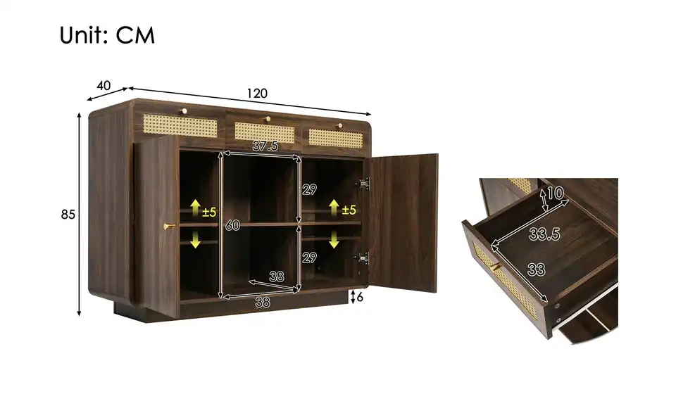 Sideboard, Bemaßung