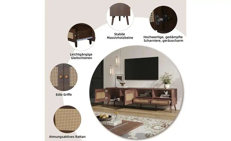 Lowboard, Bild mit Text