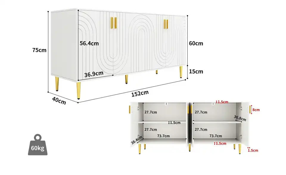 Sideboard, Bemaßung