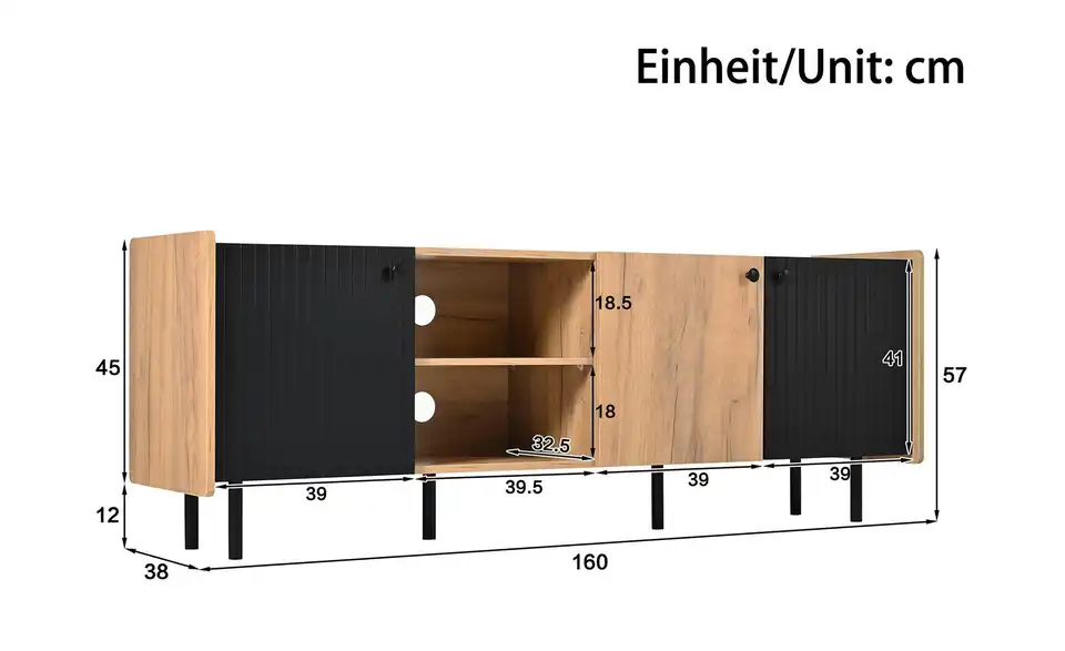 Sideboard, Bemaßung