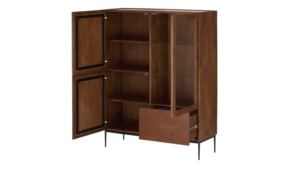 Highboard-Vitrine, geöffnet