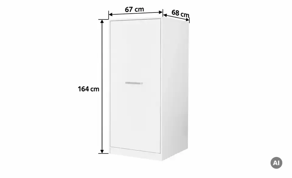 Putzmittelschrank, Bemaßung