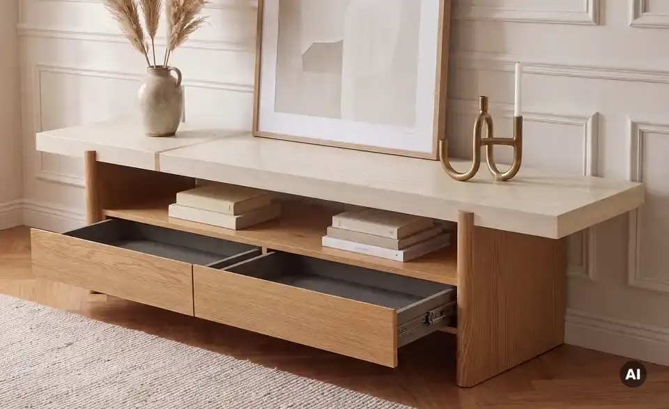 TV-Lowboard, geöffnet