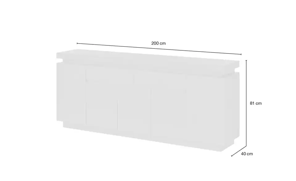 Sideboard, Bemaßung