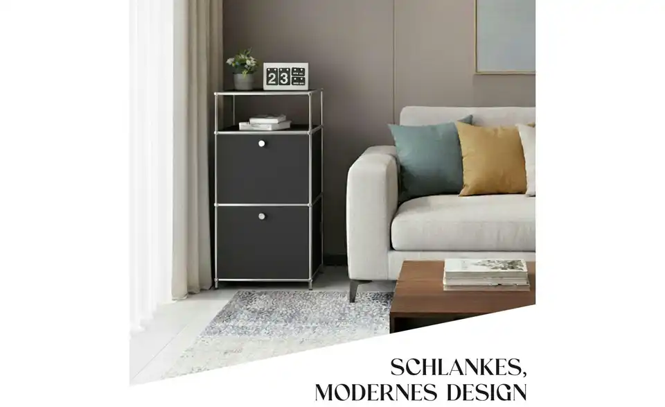 Floordirekt Metallregal, Bild mit Text