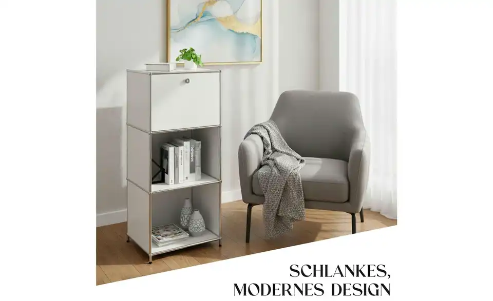Floordirekt Metallregal, Bild mit Text