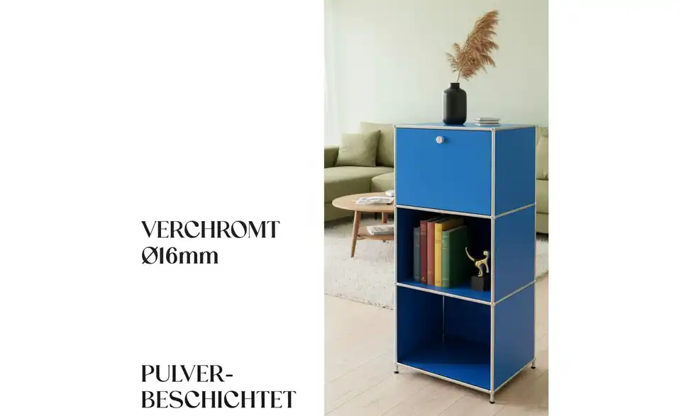 Floordirekt Metallregal, Bild mit Text