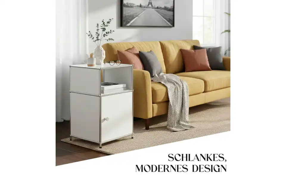 Floordirekt Metallregal, Bild mit Text