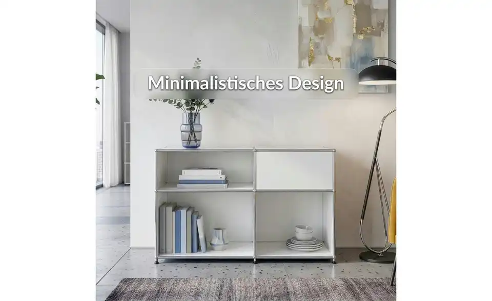 Floordirekt Metallregal, Bild mit Text