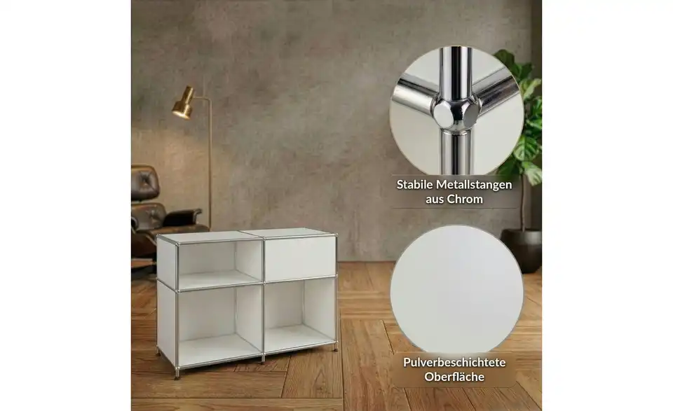 Floordirekt Metallregal, Bild mit Text