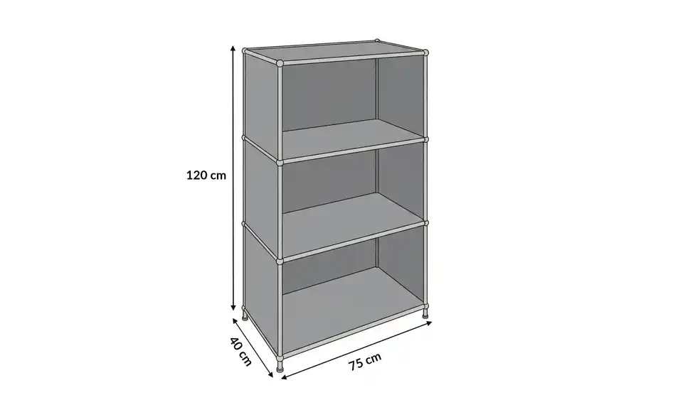 Floordirekt Metallregal, Bemaßung