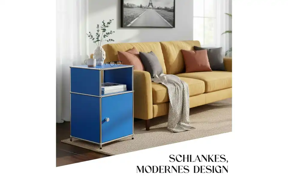 Floordirekt Metallregal, Bild mit Text