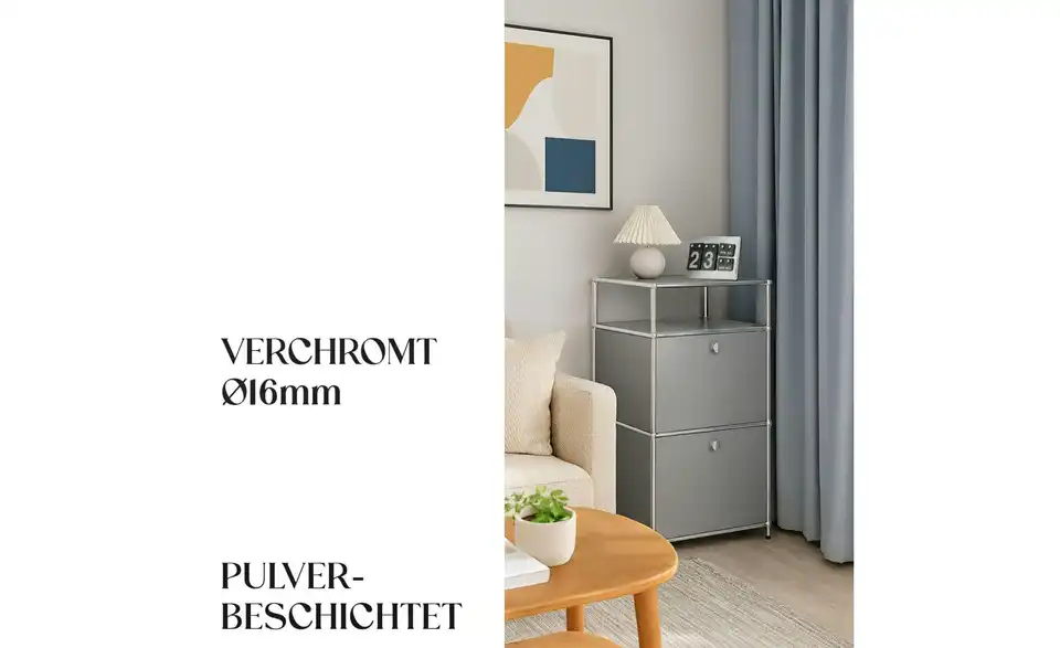 Floordirekt Metallregal, Bild mit Text