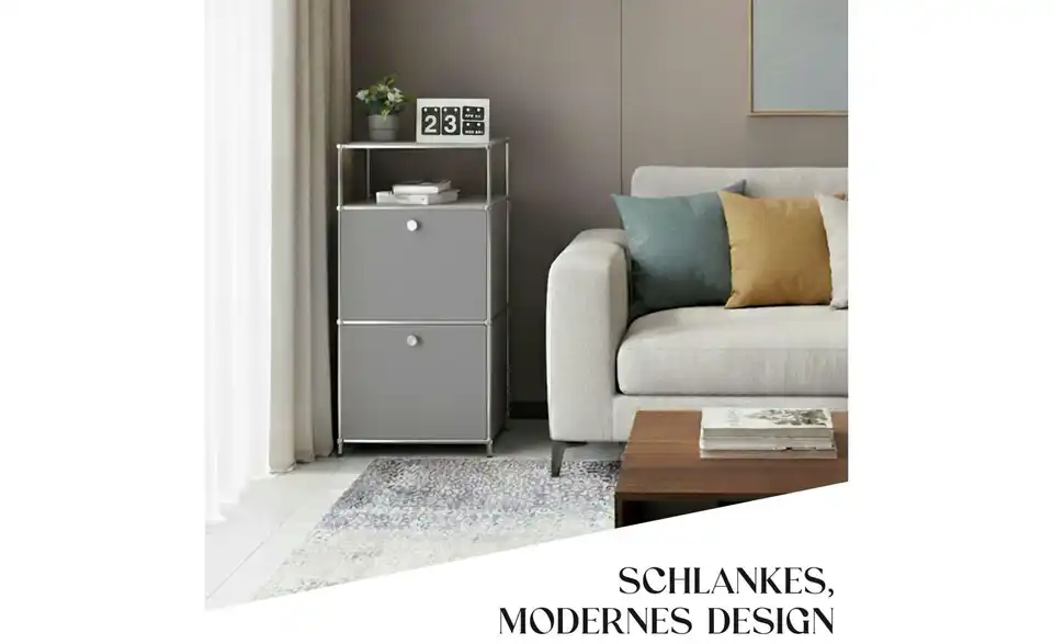 Floordirekt Metallregal, Bild mit Text