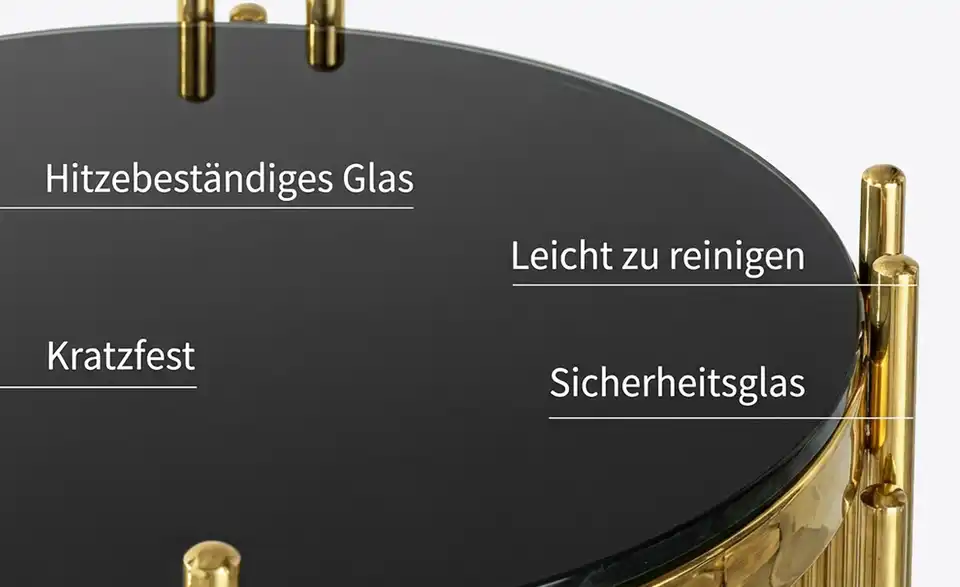 Beistelltisch, Bild mit Text