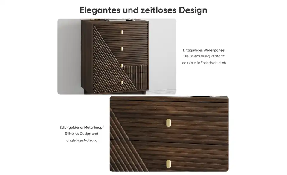Kommode, Bild mit Text