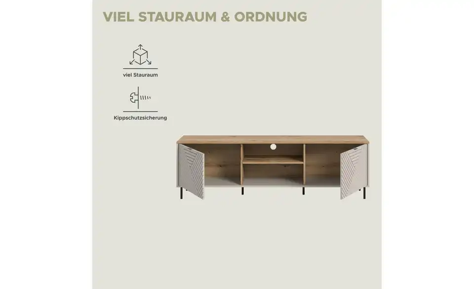 Lowboard, Bild mit Text