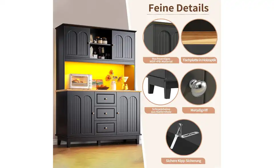 Buffet mit LED & App-Steuerung, Bild mit Text