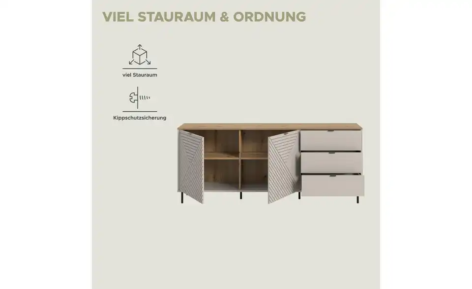 Sideboard, Bild mit Text