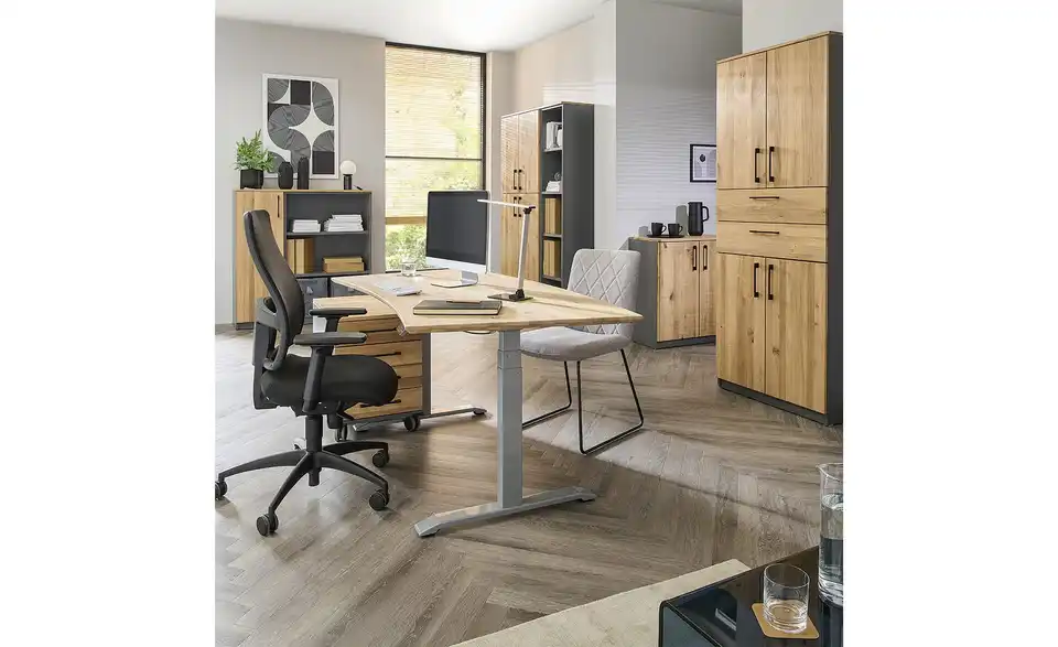 Aktenschrank SOLIDLine mit Massivholzfront, in Wohnsituation
