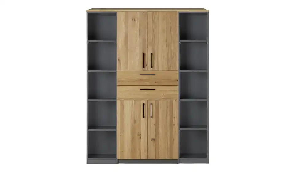 Aktenschrank SOLIDLine mit Massivholzfront, Frontansicht