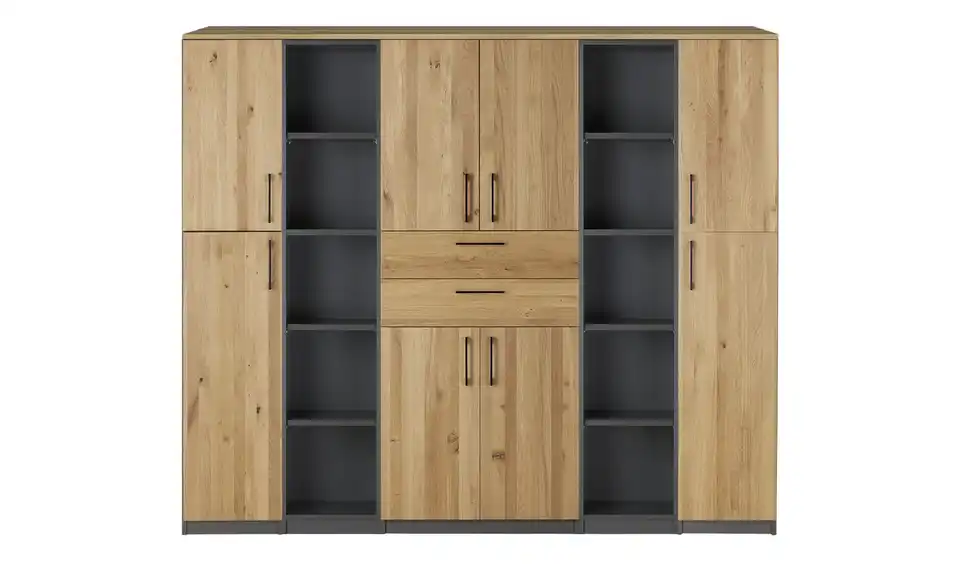 Aktenschrank SOLIDLine mit Massivholzfront, Frontansicht