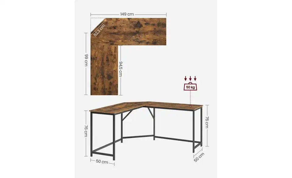 Computertisch, Bemaßung