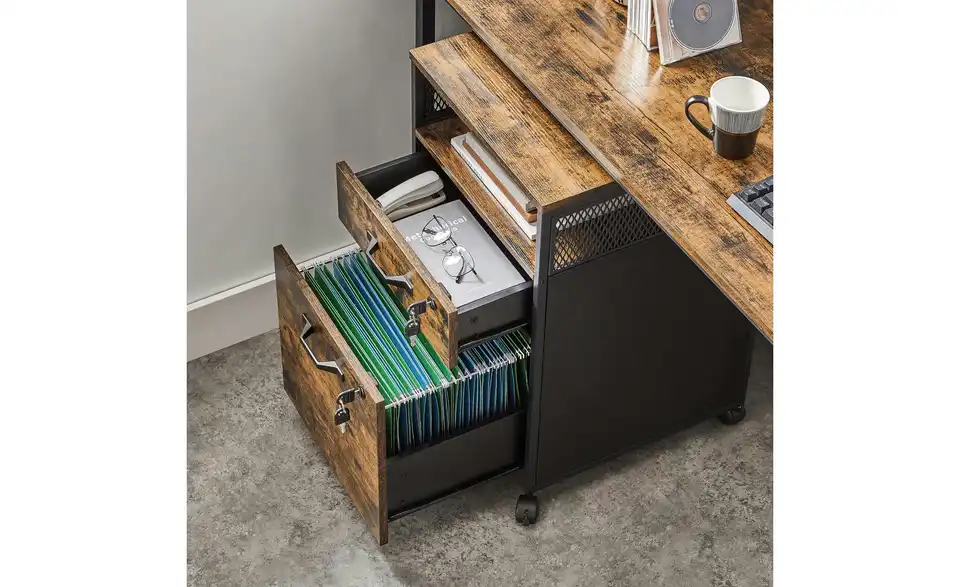 Rollcontainer, Bild mit Text