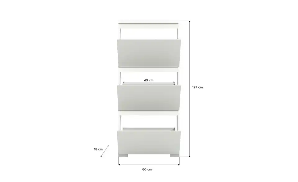 Primo Schuhschrank, Bemaßung