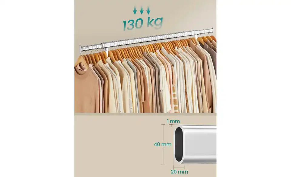 Kleiderständer, Bild mit Text