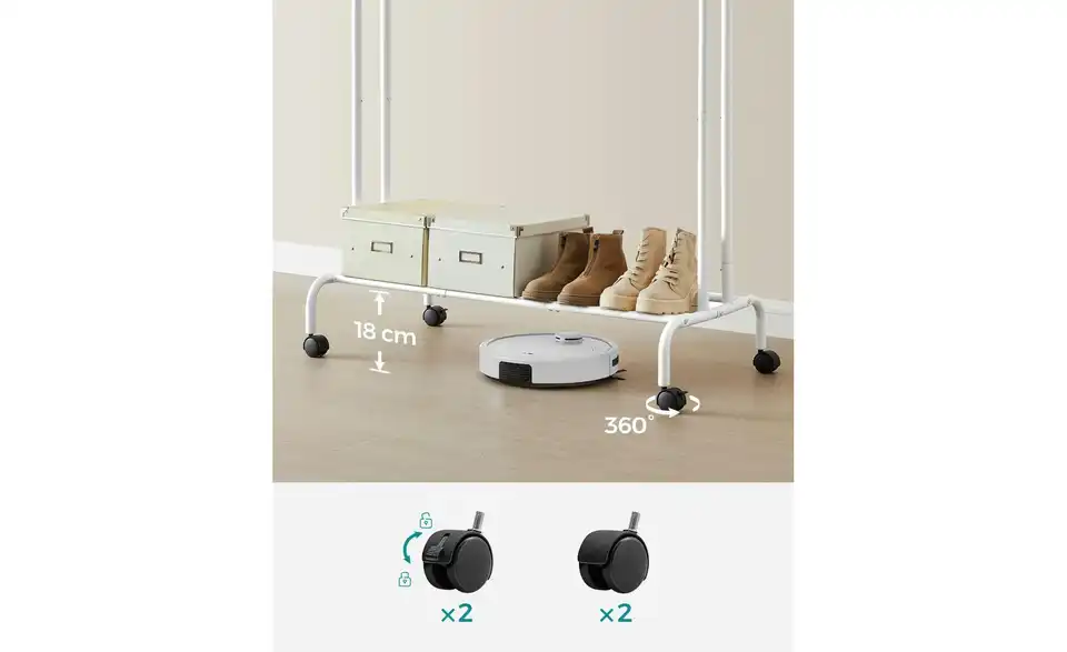 Garderobenständer, Bild mit Text