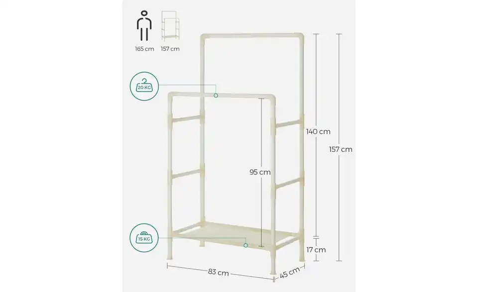 Kleiderständer, Bemaßung